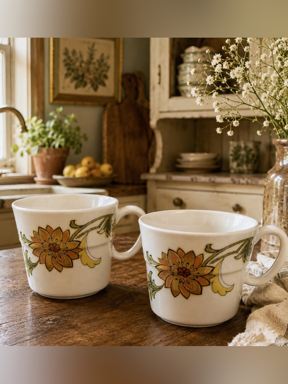 Pair of Rare Vintage 1970’s Noritake Progression Aloha Mugs